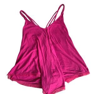 Y2K Candies Strappy Back Asymmetrical Flowy Hot Pink Top